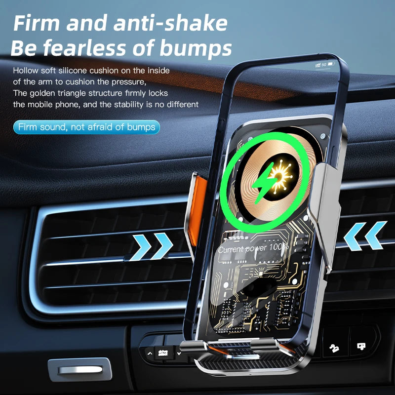 Support Téléphone Transparent Recharge Sans Fil LuxDrive