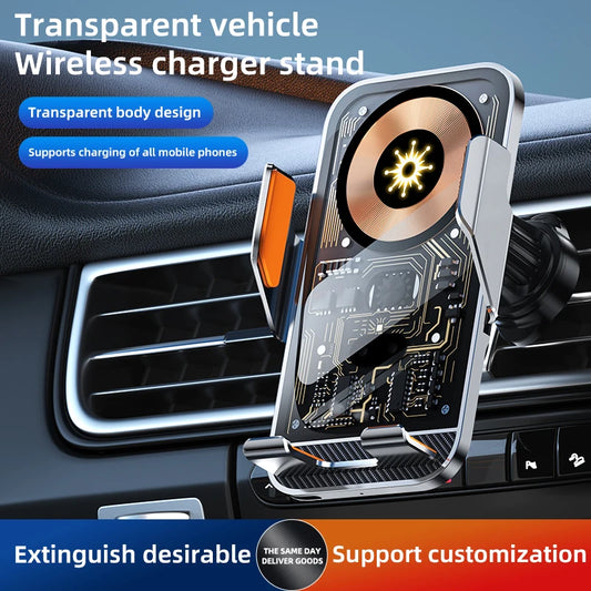 Support Téléphone Transparent Recharge Sans Fil LuxDrive
